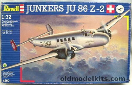 Revell 1/72 Junkers Ju-86 Z-2 Lufthansa or Swiss Air, 4260 plastic model kit